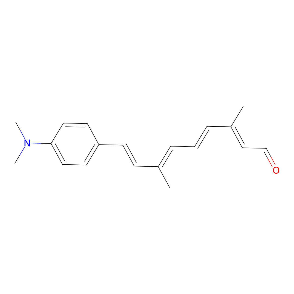 9-(4-Dimethylamino-phenyl)-3,7-dimethyl-nona-2,4,6,8-tetraenal molecular structure, CAS 75859-94-8
