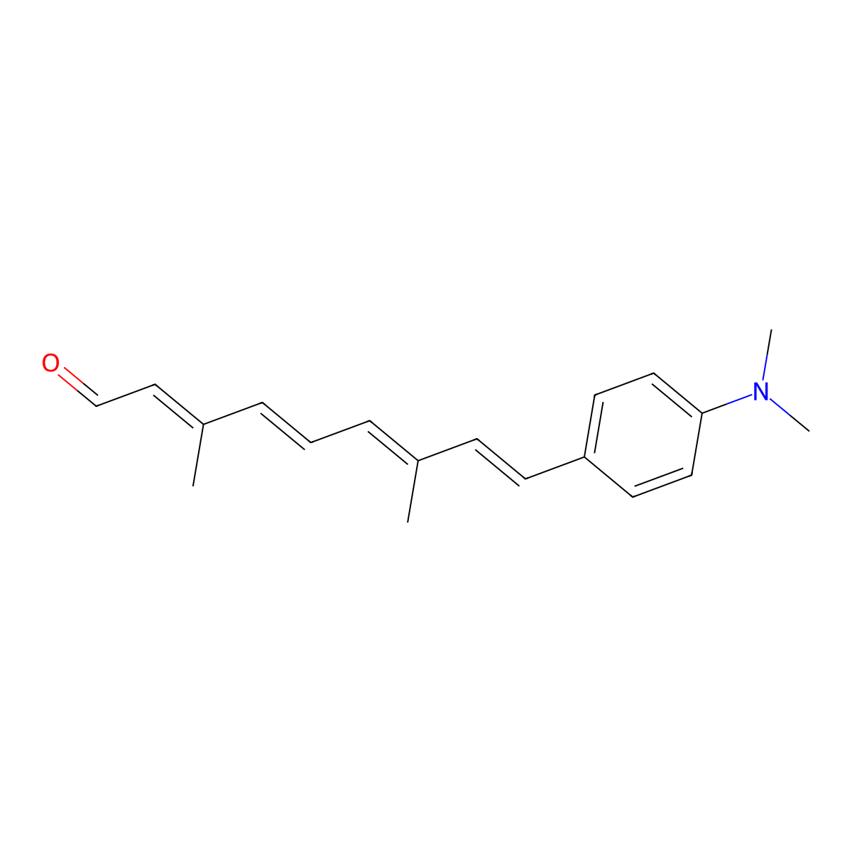 9-(4-Dimethylamino-phenyl)-3,7-dimethyl-nona-2,4,6,8-tetraenal molecular structure, CAS 75859-94-8