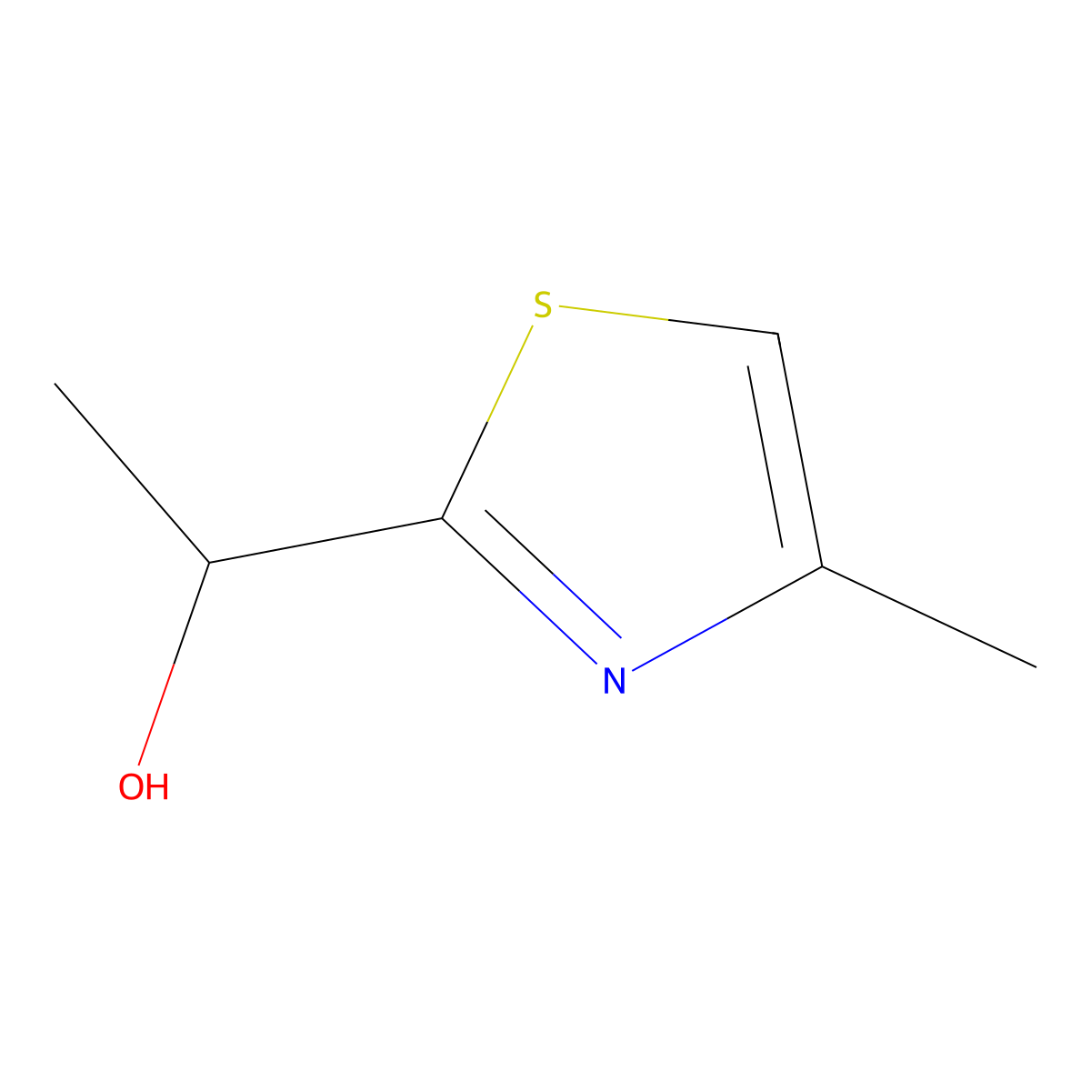 1-(4-Methyl-1,3-thiazol-2-yl)ethan-1-ol molecular structure, CAS 7586-99-4