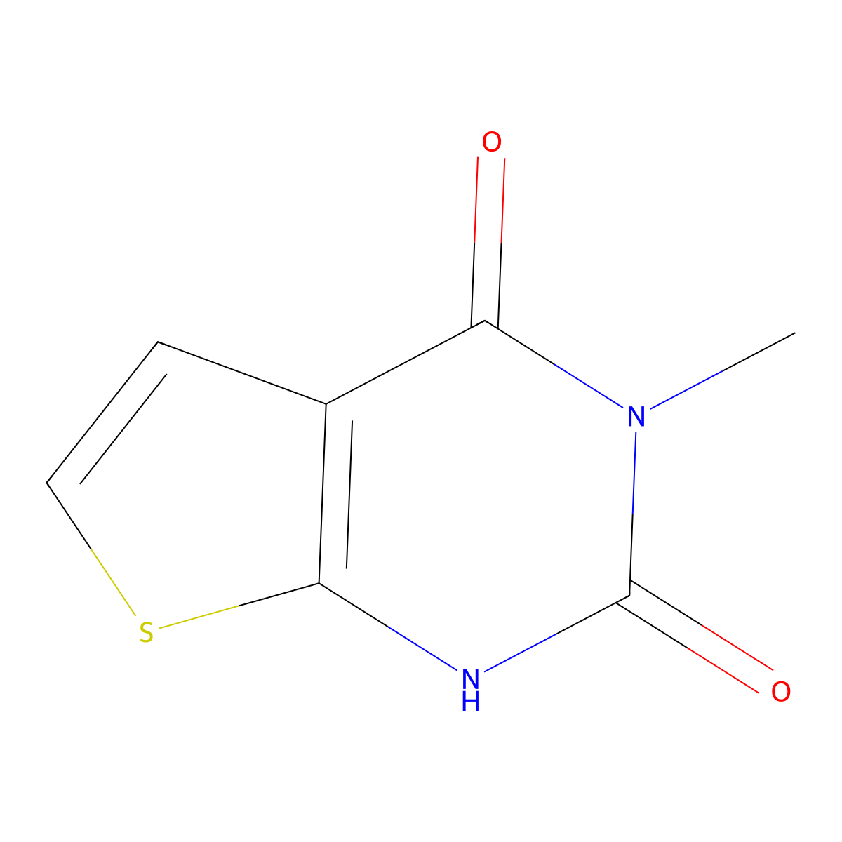3-methyl-1H,2H,3H,4H-thieno[2,3-d]pyrimidine-2,4-dione molecular structure, CAS 75860-86-5
