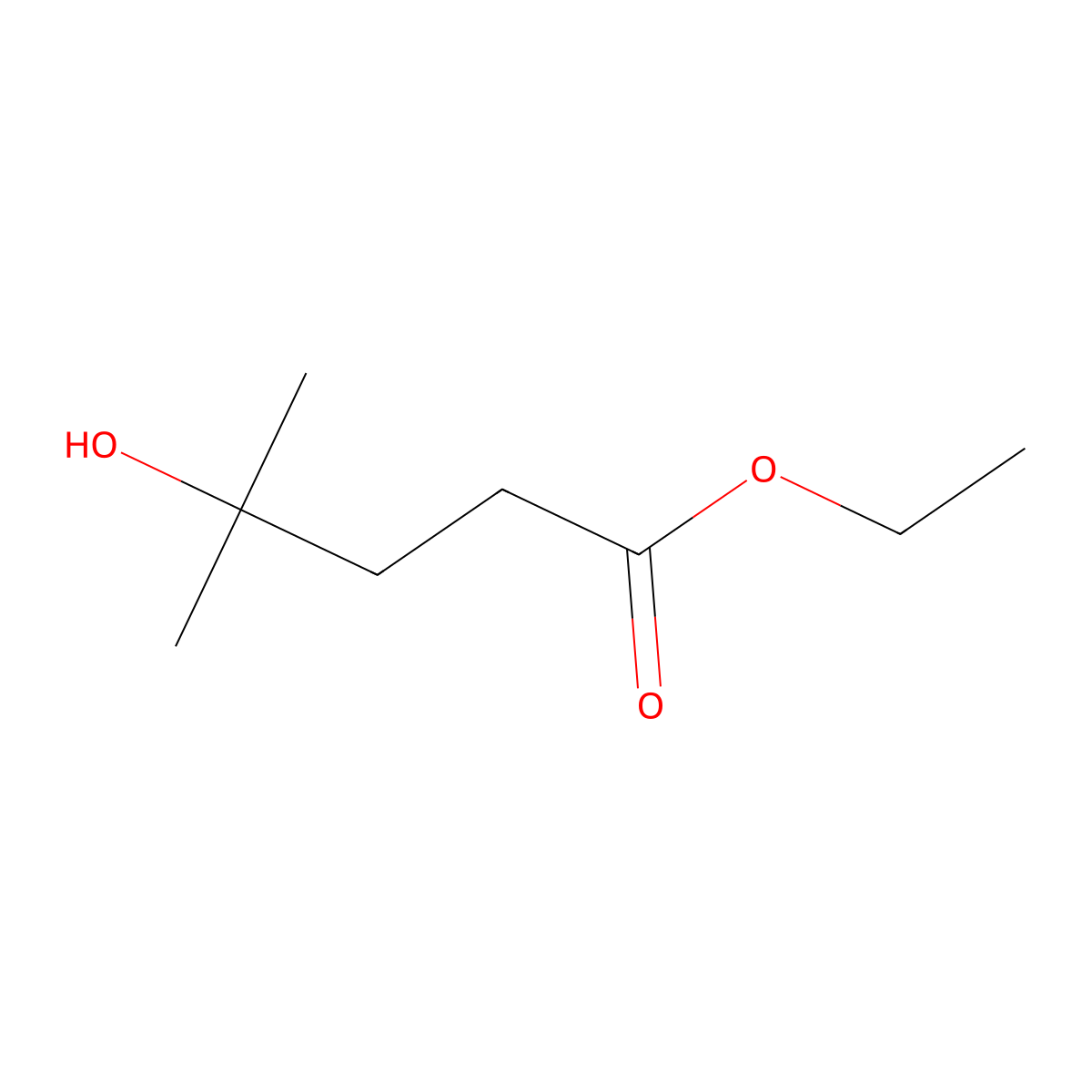 Ethyl 4-hydroxy-4-methylpentanoate molecular structure, CAS 75863-13-7