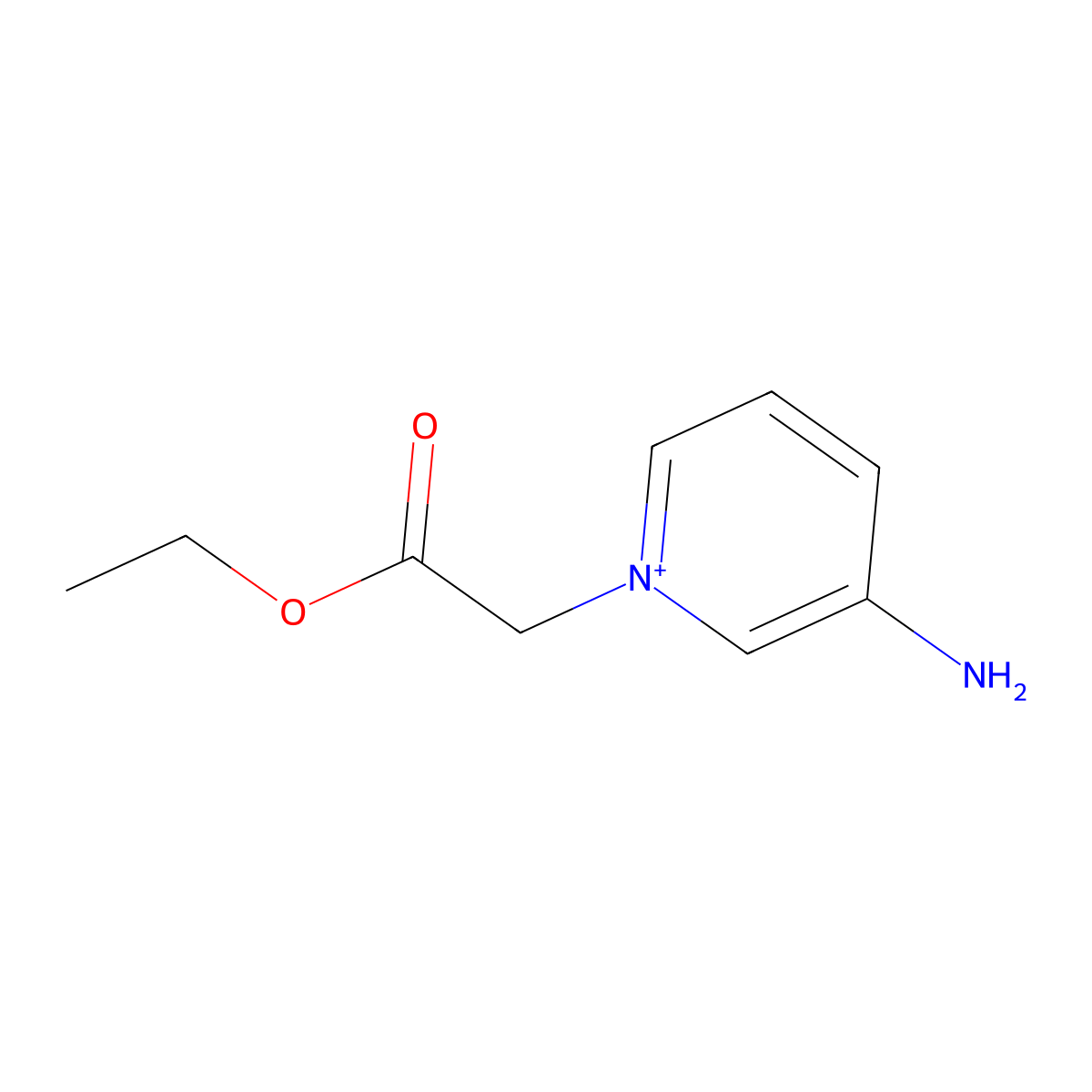 3-Amino-1-(2-ethoxy-2-oxoethyl)pyridin-1-ium molecular structure, CAS 758647-45-9