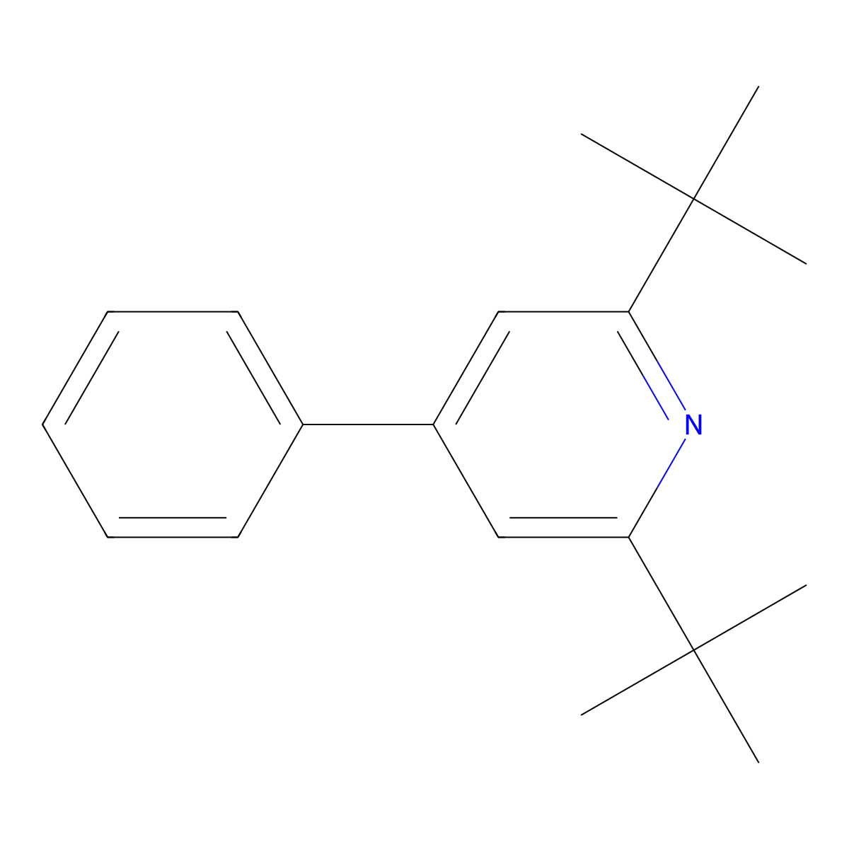2,6-Di-tert-butyl-4-phenylpyridine molecular structure, CAS 75865-16-6