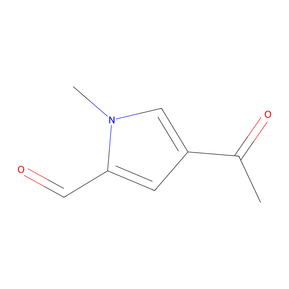 4-Acetyl-1-methyl-1H-pyrrole-2-carbaldehyde molecular structure, CAS 75866-91-0