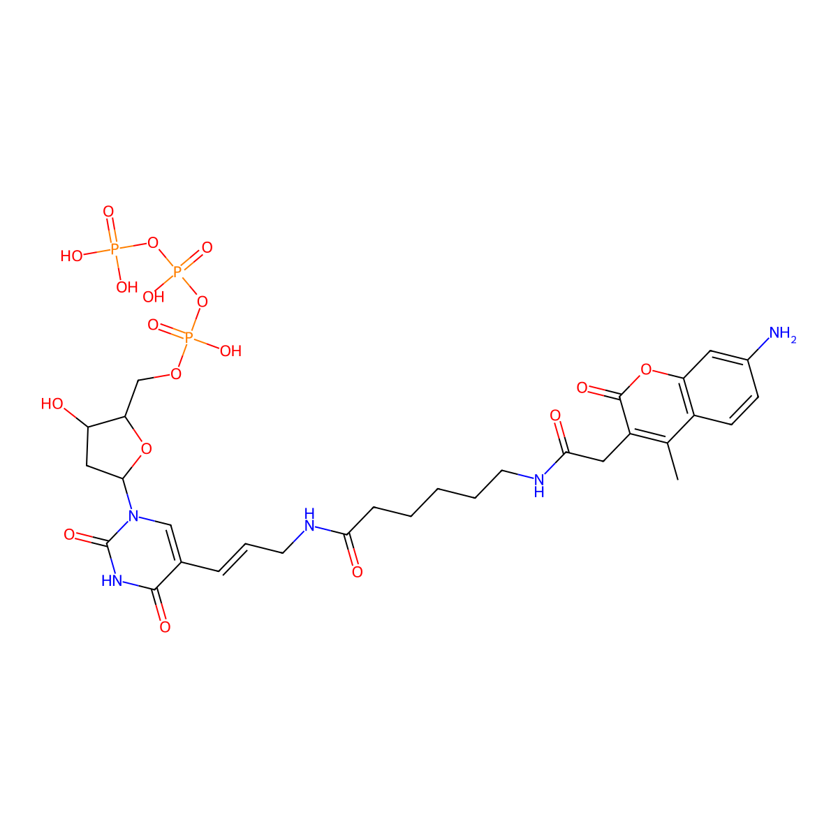 AMCA-6-dUTP molecular structure, CAS 758665-99-5