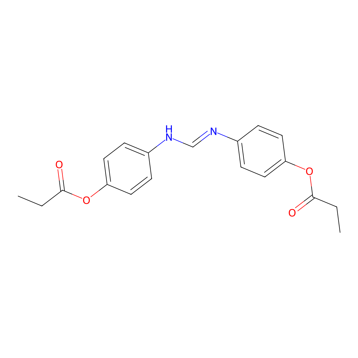Methanimidamide, N,N'-bis(4-(1-oxopropoxy)phenyl)- molecular structure, CAS 75867-01-5