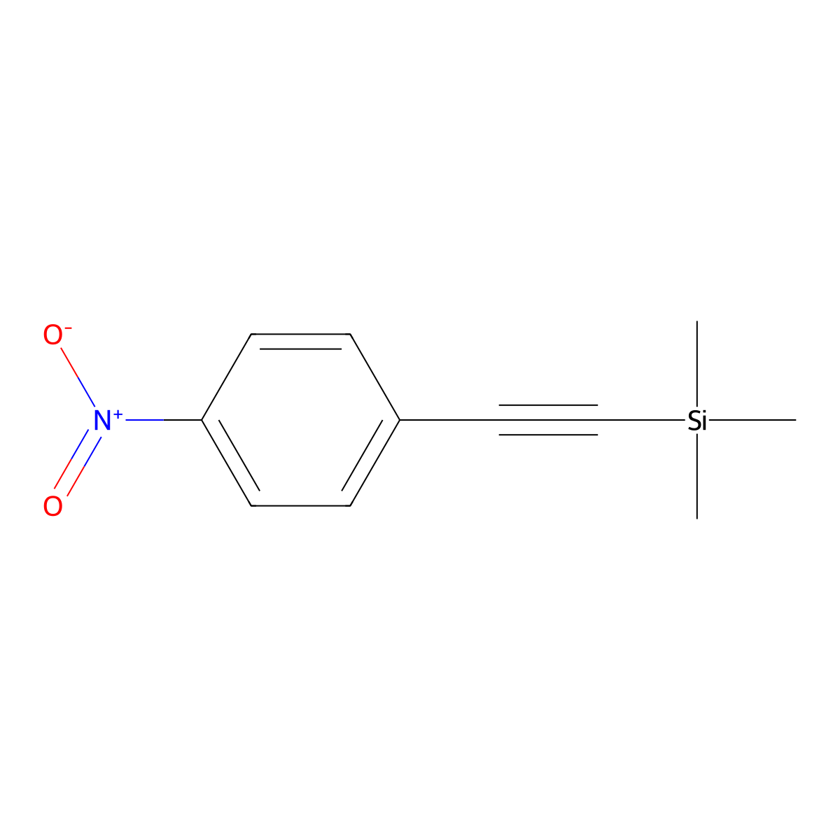 Trimethyl((4-nitrophenyl)ethynyl)silane molecular structure, CAS 75867-38-8