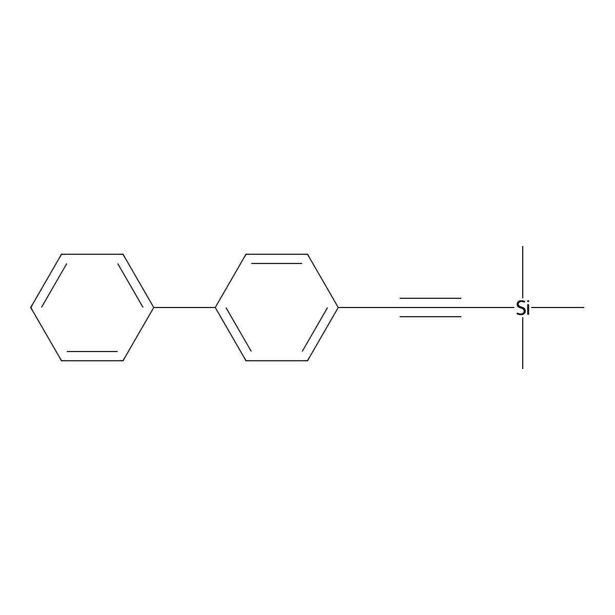 ((1,1'-Biphenyl)-4-ylethynyl)trimethylsilane molecular structure, CAS 75867-42-4