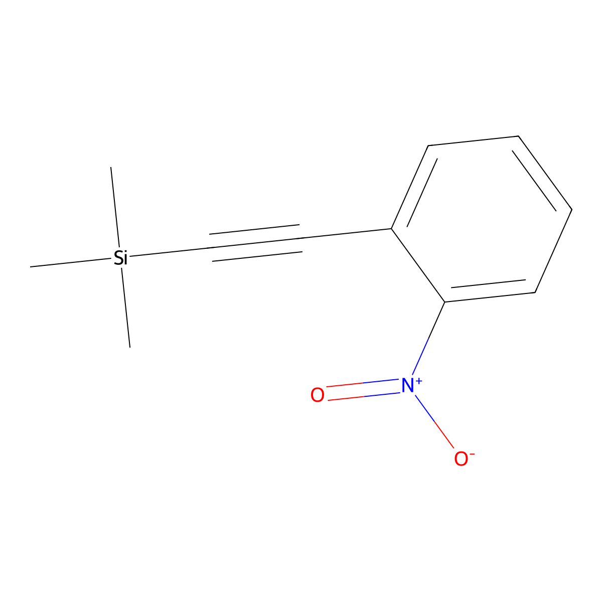 Trimethyl((2-nitrophenyl)ethynyl)silane molecular structure, CAS 75867-47-9