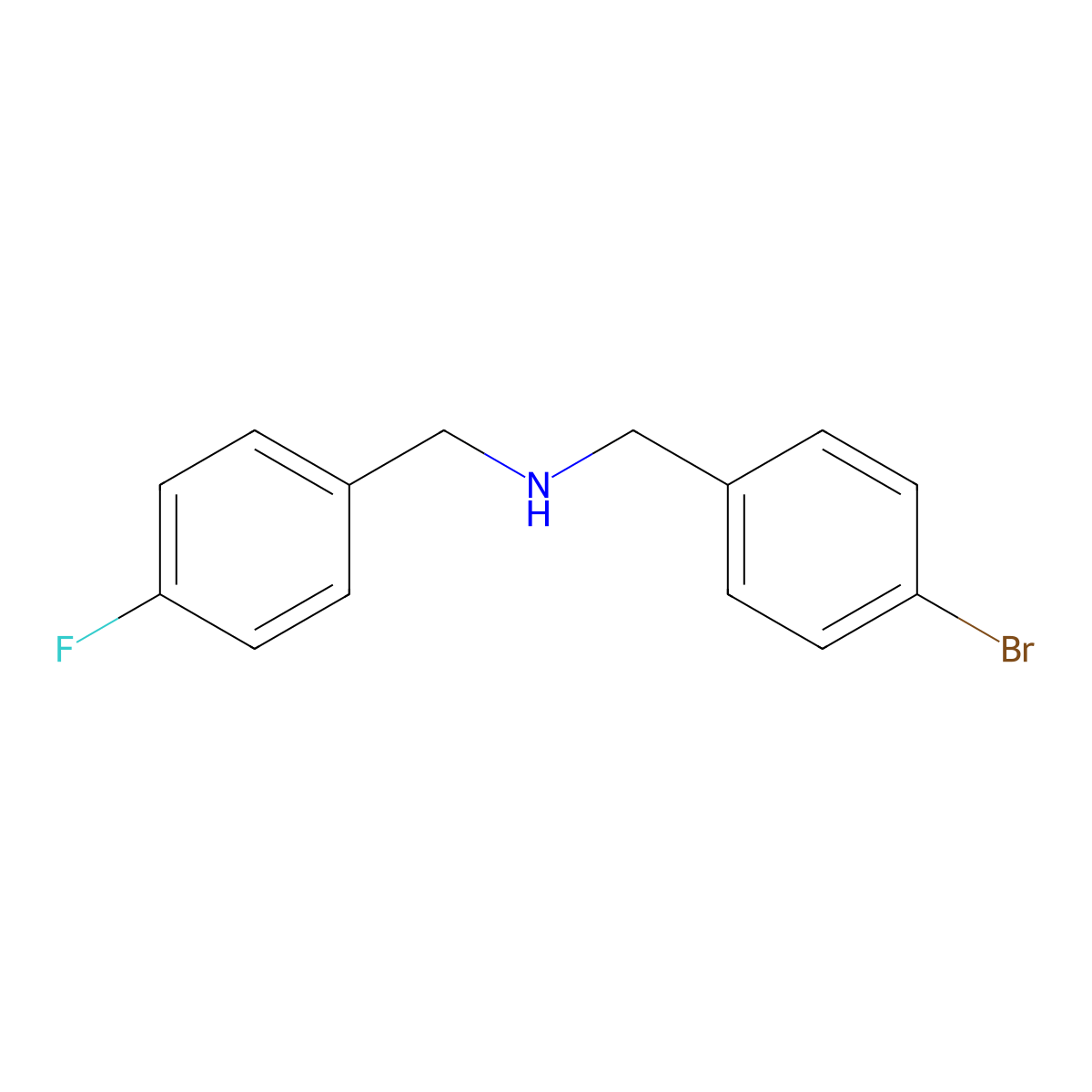 N-(4-bromobenzyl)-N-(4-fluorobenzyl)amine molecular structure, CAS 758682-96-1
