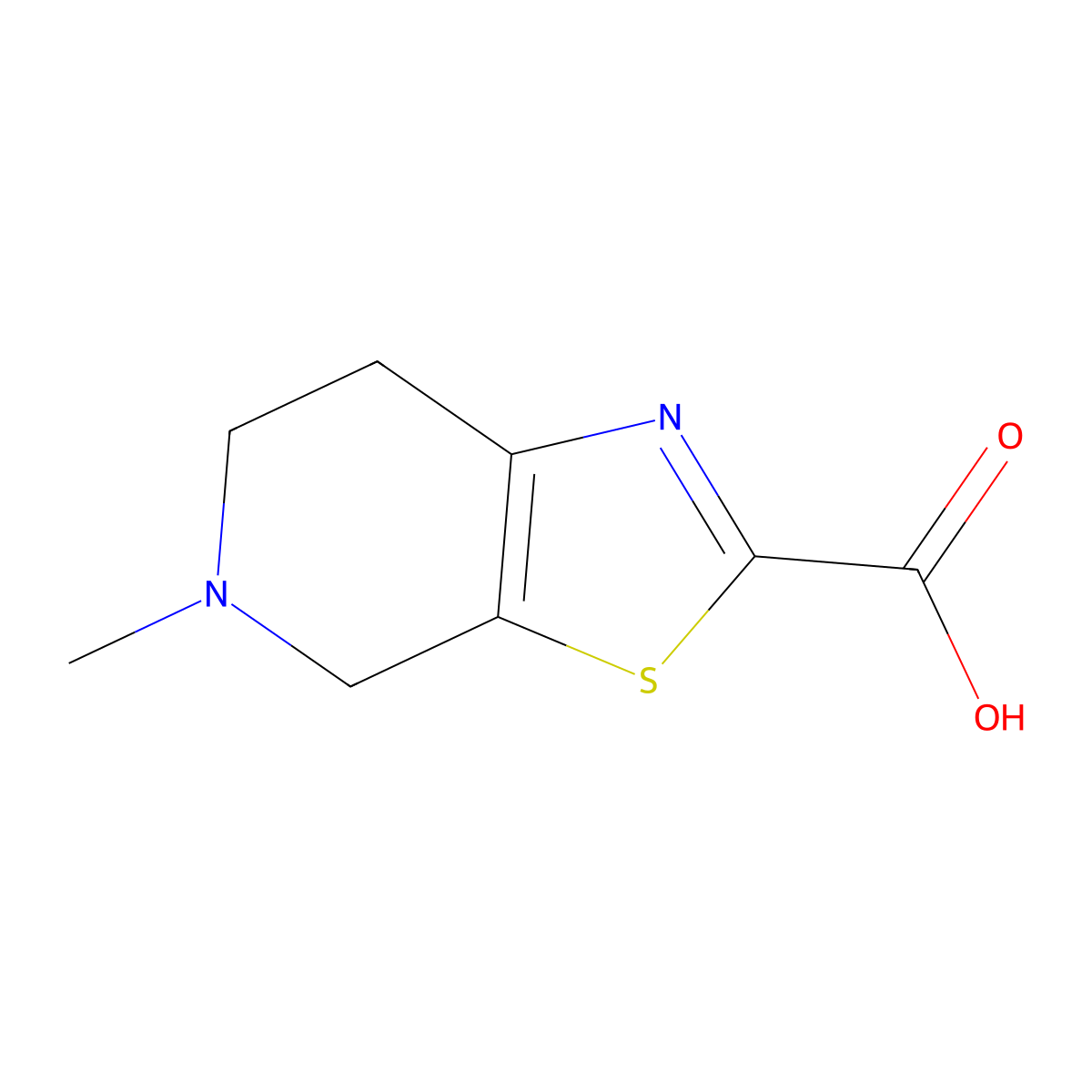 4,5,6,7-Tetrahydro-5-methylthiazolo(5,4-c)pyridine-2-carboxylic acid molecular structure, CAS 758685-72-2