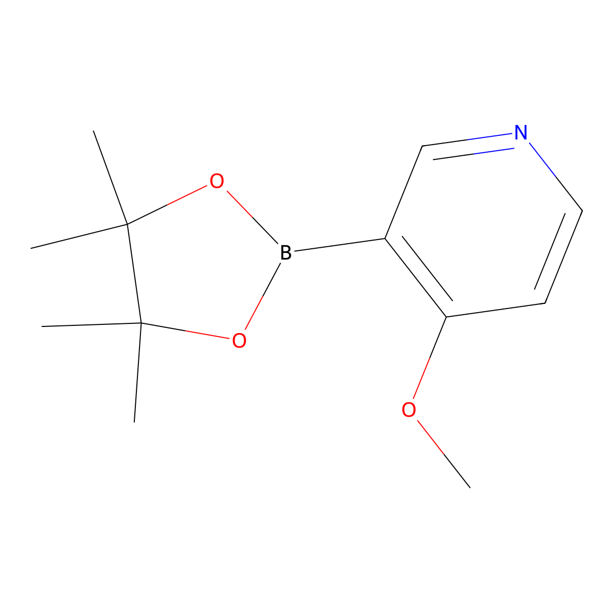 4-Methoxy-3-(4,4,5,5-tetramethyl-1,3,2-dioxaborolan-2-yl)pyridine molecular structure, CAS 758699-74-0