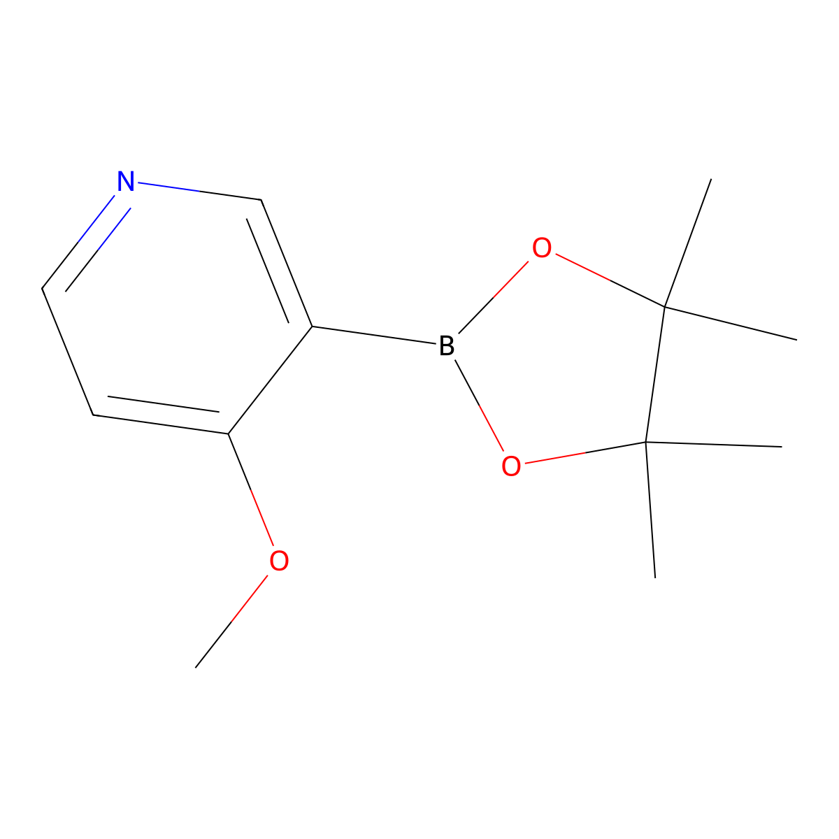 4-Methoxy-3-(4,4,5,5-tetramethyl-1,3,2-dioxaborolan-2-yl)pyridine molecular structure, CAS 758699-74-0