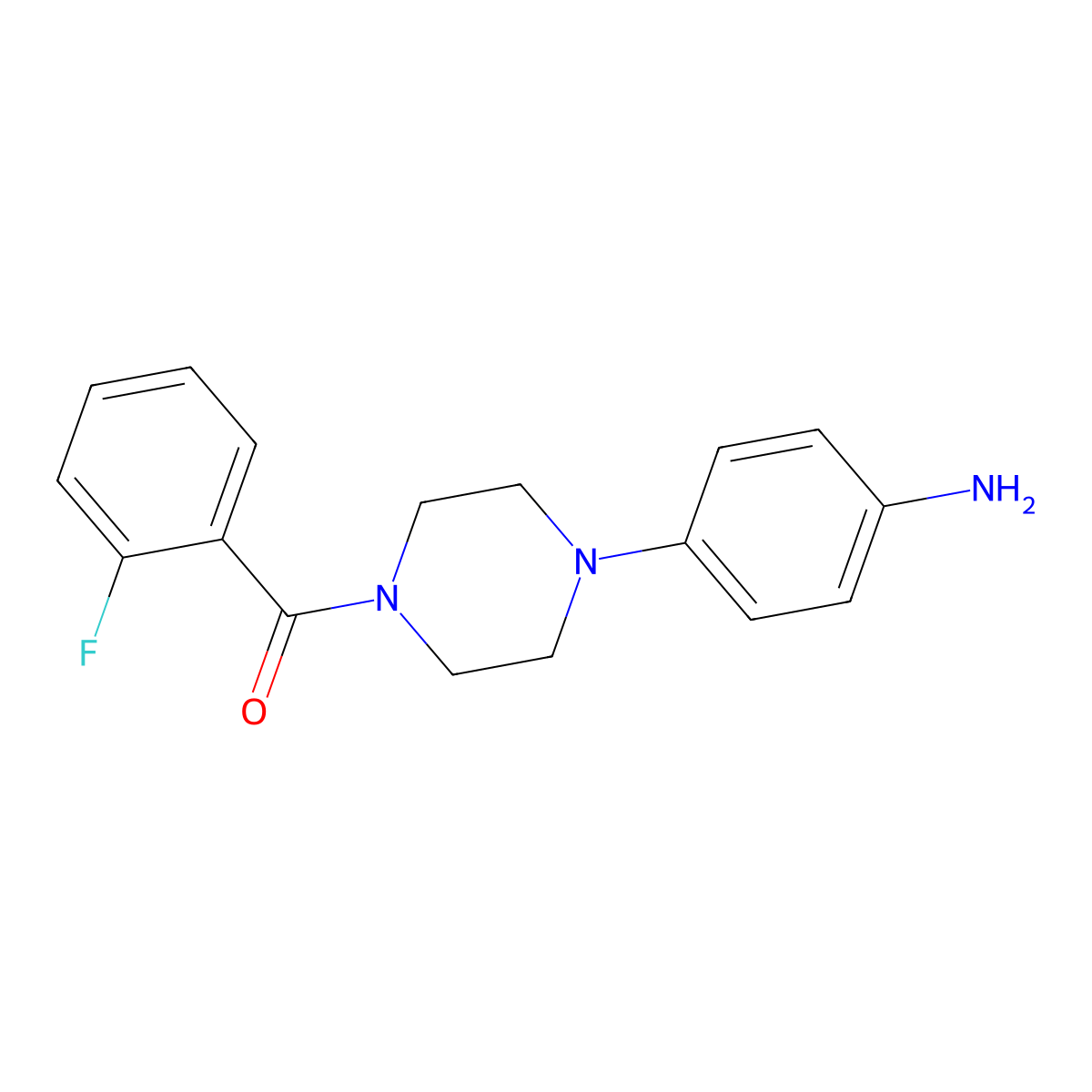 [4-(4-Amino-phenyl)-piperazin-1-yl]-(2-fluoro-phenyl)-methanone molecular structure, CAS 758699-84-2