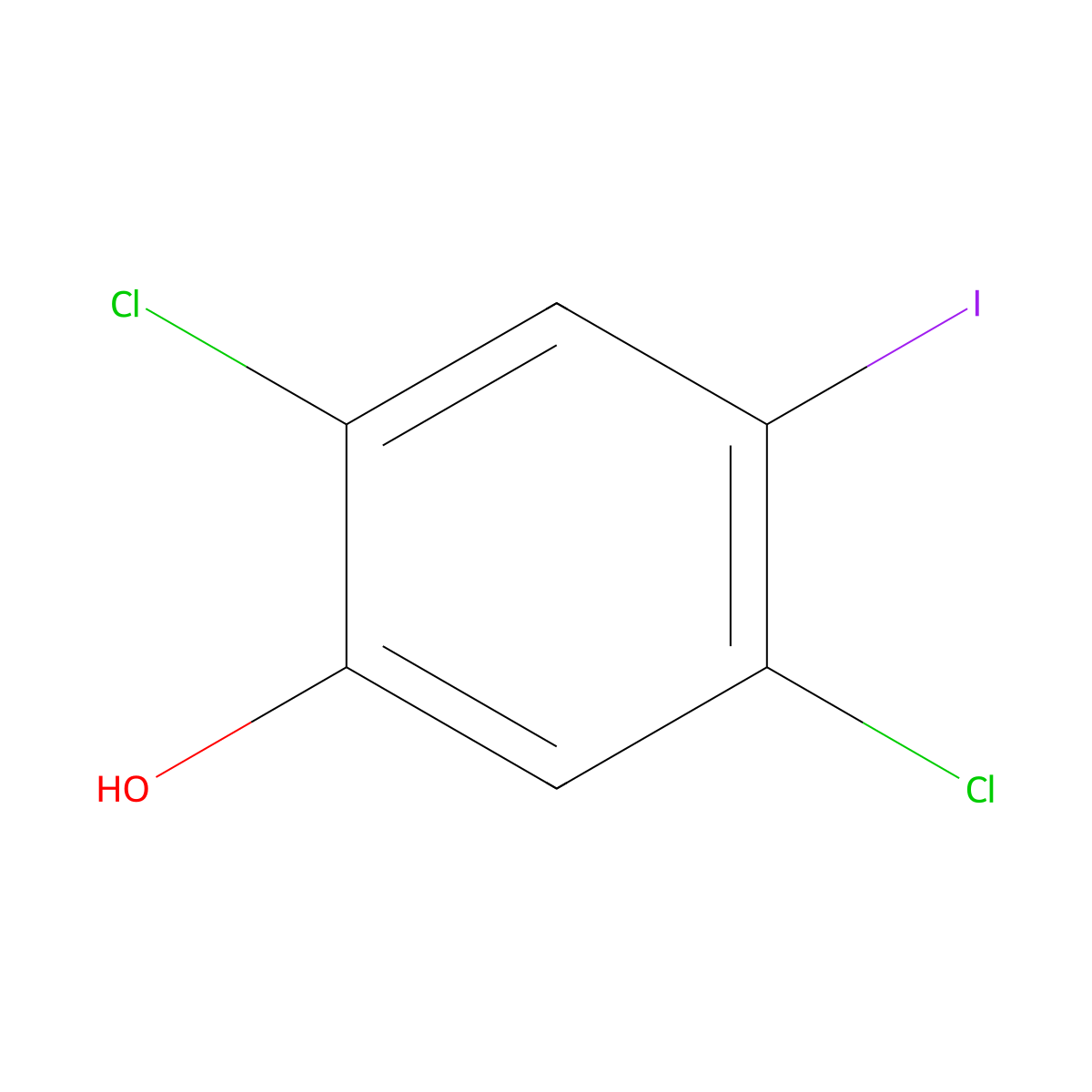 2,5-Dichloro-4-iodophenol molecular structure, CAS 7587-15-7