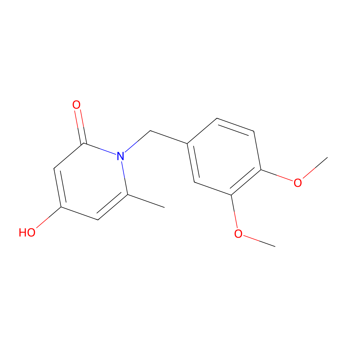 1-(3,4-dimethoxybenzyl)-4-hydroxy-6-methylpyridin-2(1H)-one molecular structure, CAS 758700-59-3