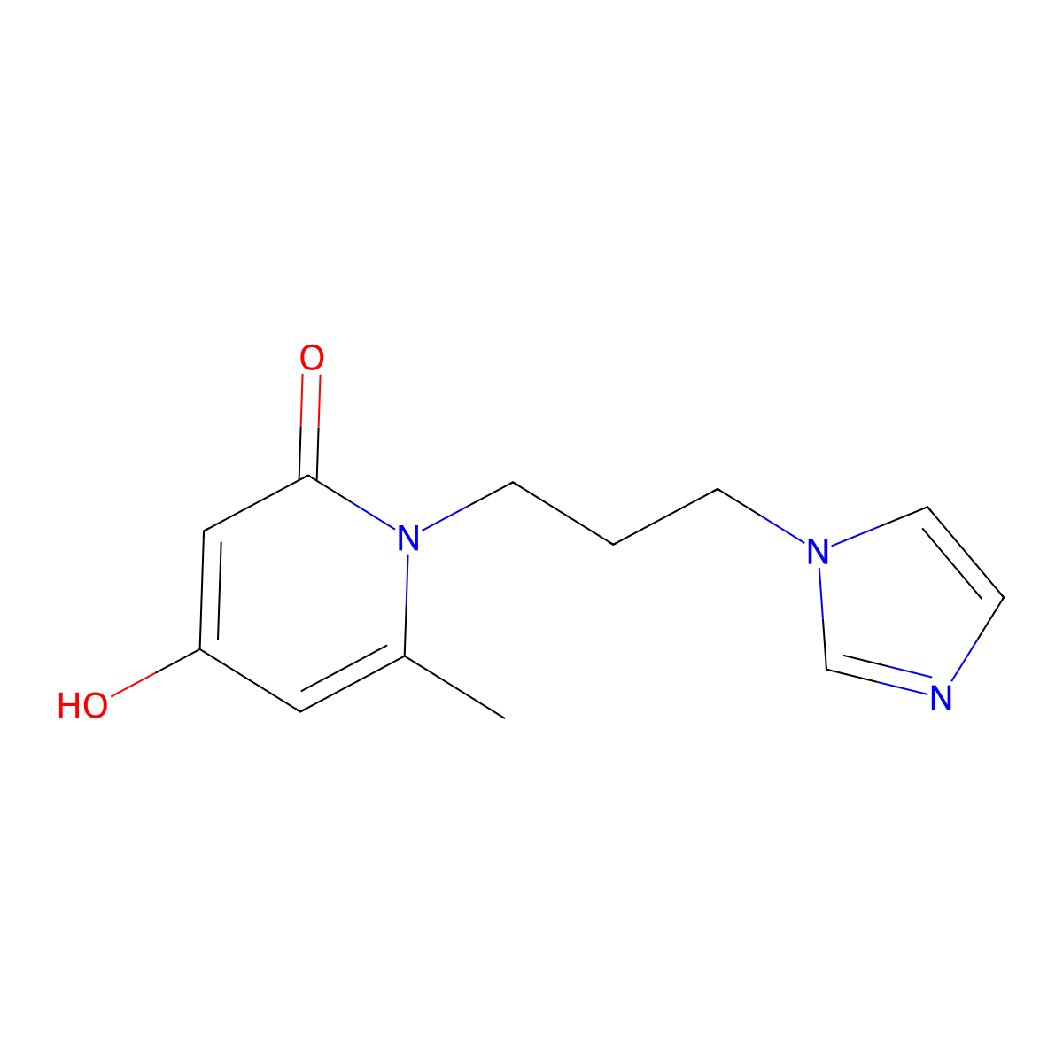 4-hydroxy-1-[3-(1H-imidazol-1-yl)propyl]-6-methylpyridin-2(1H)-one molecular structure, CAS 758700-60-6