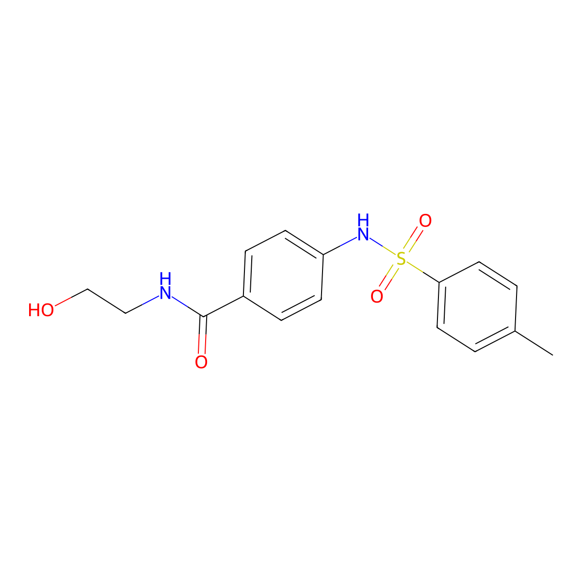 N-(2-hydroxyethyl)-4-[(4-methylphenyl)sulfonylamino]benzamide molecular structure, CAS 758702-00-0