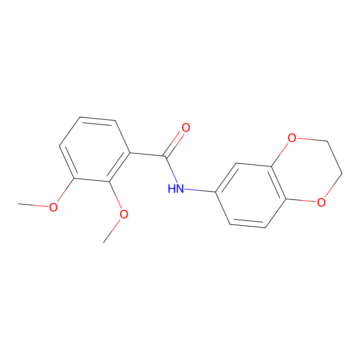 N-(2,3-dihydro-1,4-benzodioxin-6-yl)-2,3-dimethoxybenzamide molecular structure, CAS 758704-22-2