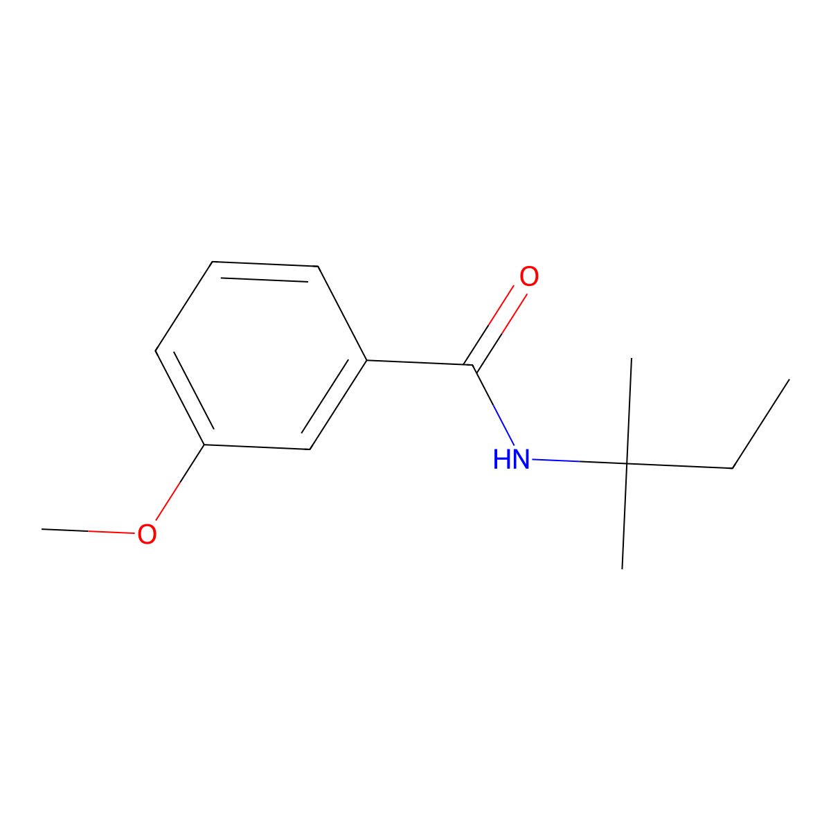 3-methoxy-N-(2-methylbutan-2-yl)benzamide molecular structure, CAS 758704-38-0