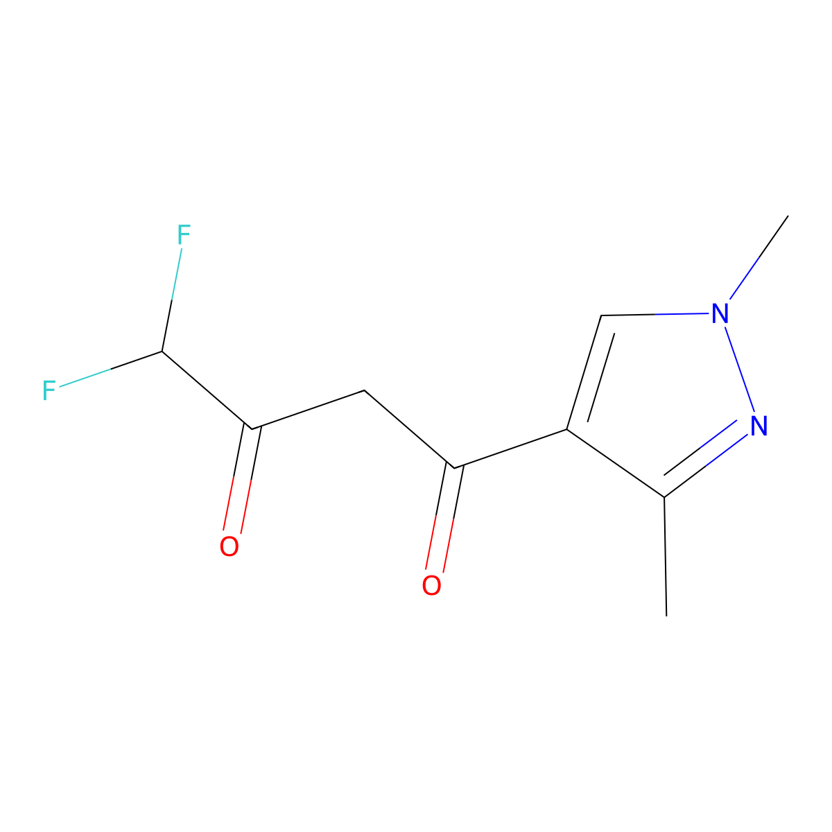 1-(1,3-Dimethyl-1H-pyrazol-4-yl)-4,4-difluoro-1,3-butanedione molecular structure, CAS 758709-42-1