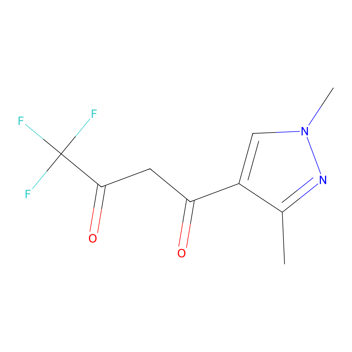 1-(1,3-Dimethyl-1H-pyrazol-4-yl)-4,4,4-trifluoro-1,3-butanedione molecular structure, CAS 758709-44-3