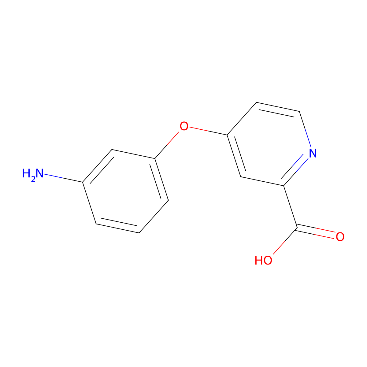 4-(3-Aminophenoxy)pyridine-2-carboxylic acid molecular structure, CAS 758709-84-1