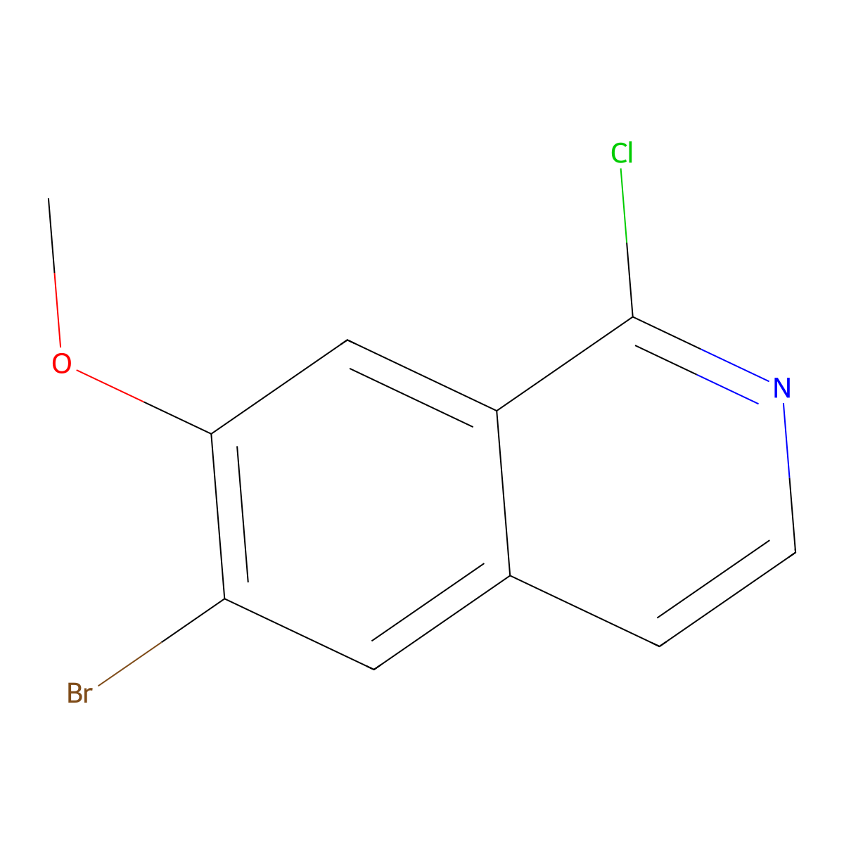 6-bromo-1-chloro-7-methoxyIsoquinoline molecular structure, CAS 758710-74-6