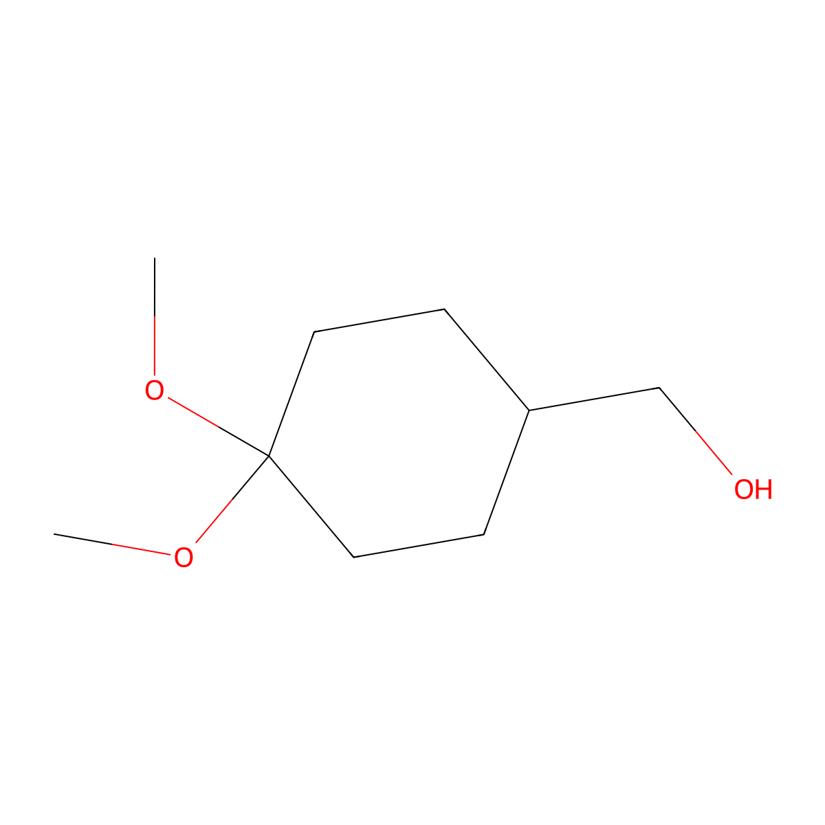 (4,4-Dimethoxycyclohexyl)methanol molecular structure, CAS 758716-89-1