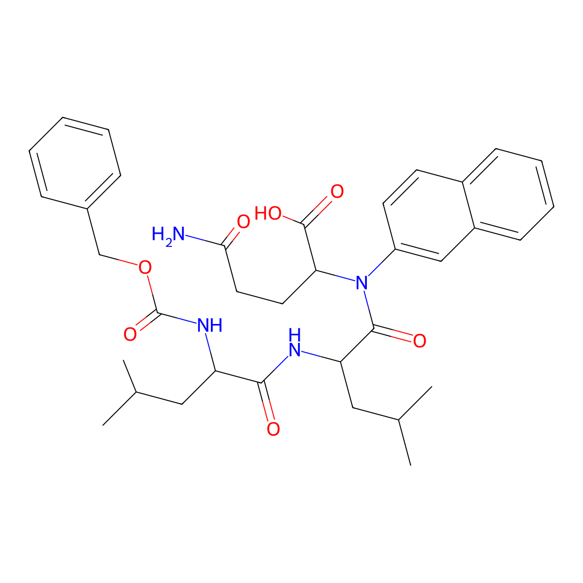 Carbobenzoxyleucyl-leucyl-glutamyl-2-naphthylamide molecular structure, CAS 75873-85-7