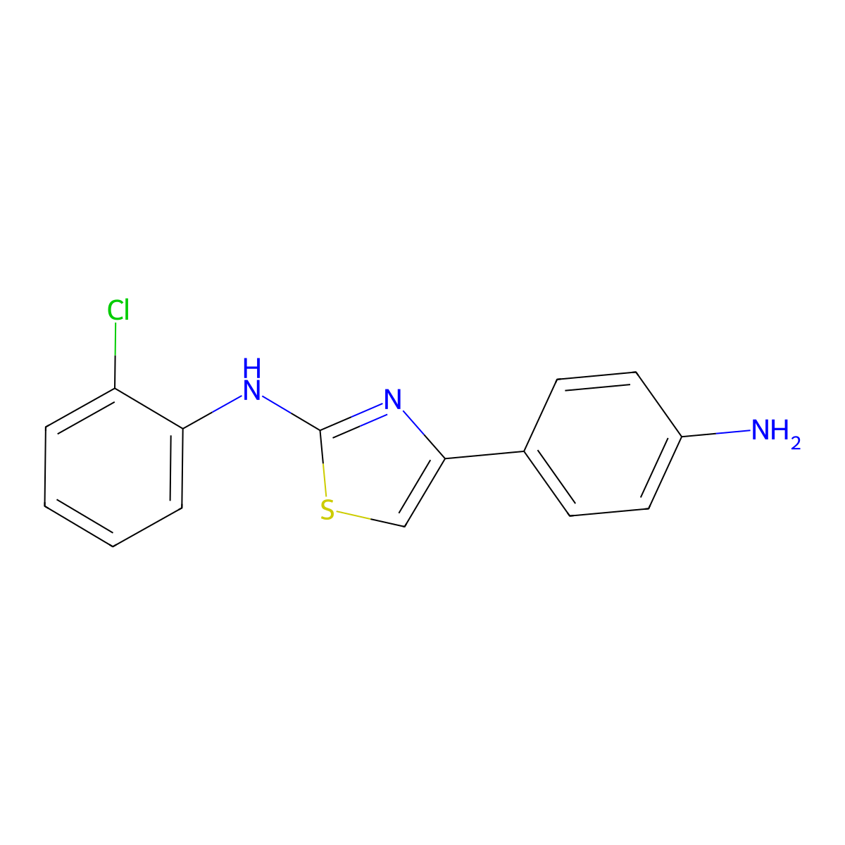 2-Thiazolamine, 4-(4-aminophenyl)-N-(2-chlorophenyl)- molecular structure, CAS 75876-62-9