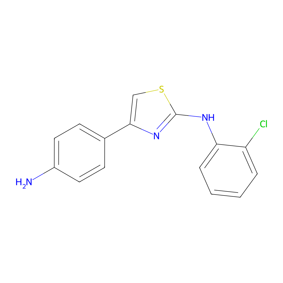 2-Thiazolamine, 4-(4-aminophenyl)-N-(2-chlorophenyl)- molecular structure, CAS 75876-62-9