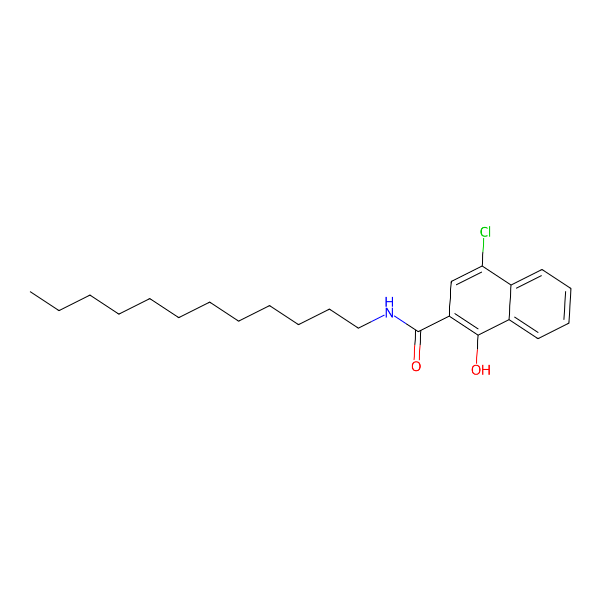 4-Chloro-N-dodecyl-1-hydroxynaphthalene-2-carboxamide molecular structure, CAS 7588-27-4