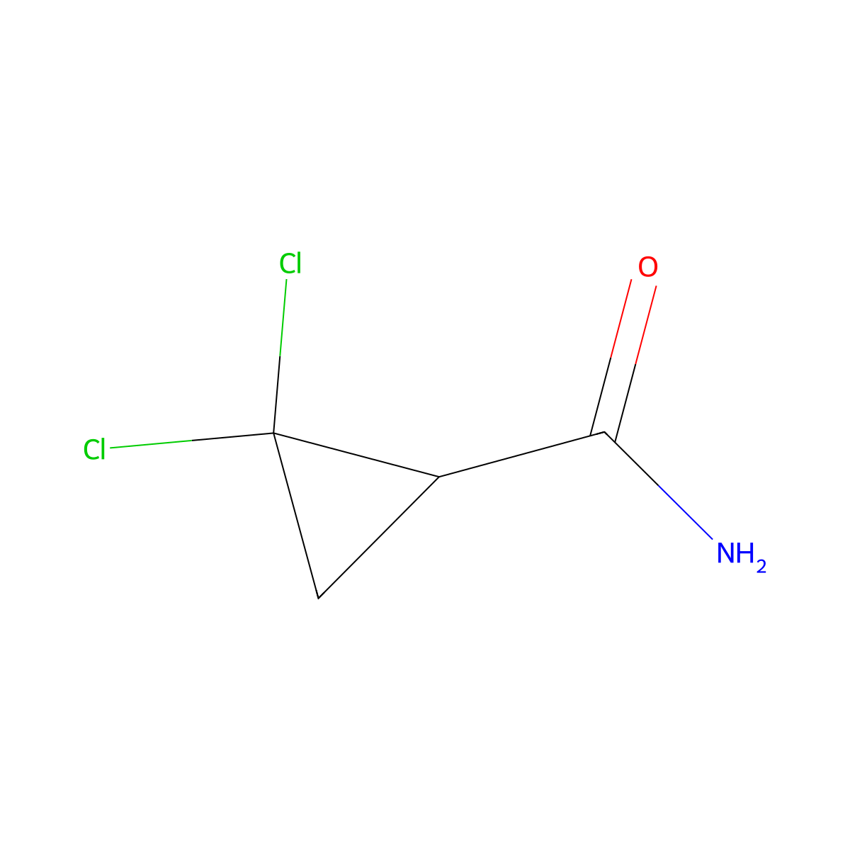 2,2-Dichlorocyclopropane-1-carboxamide molecular structure, CAS 75885-60-8