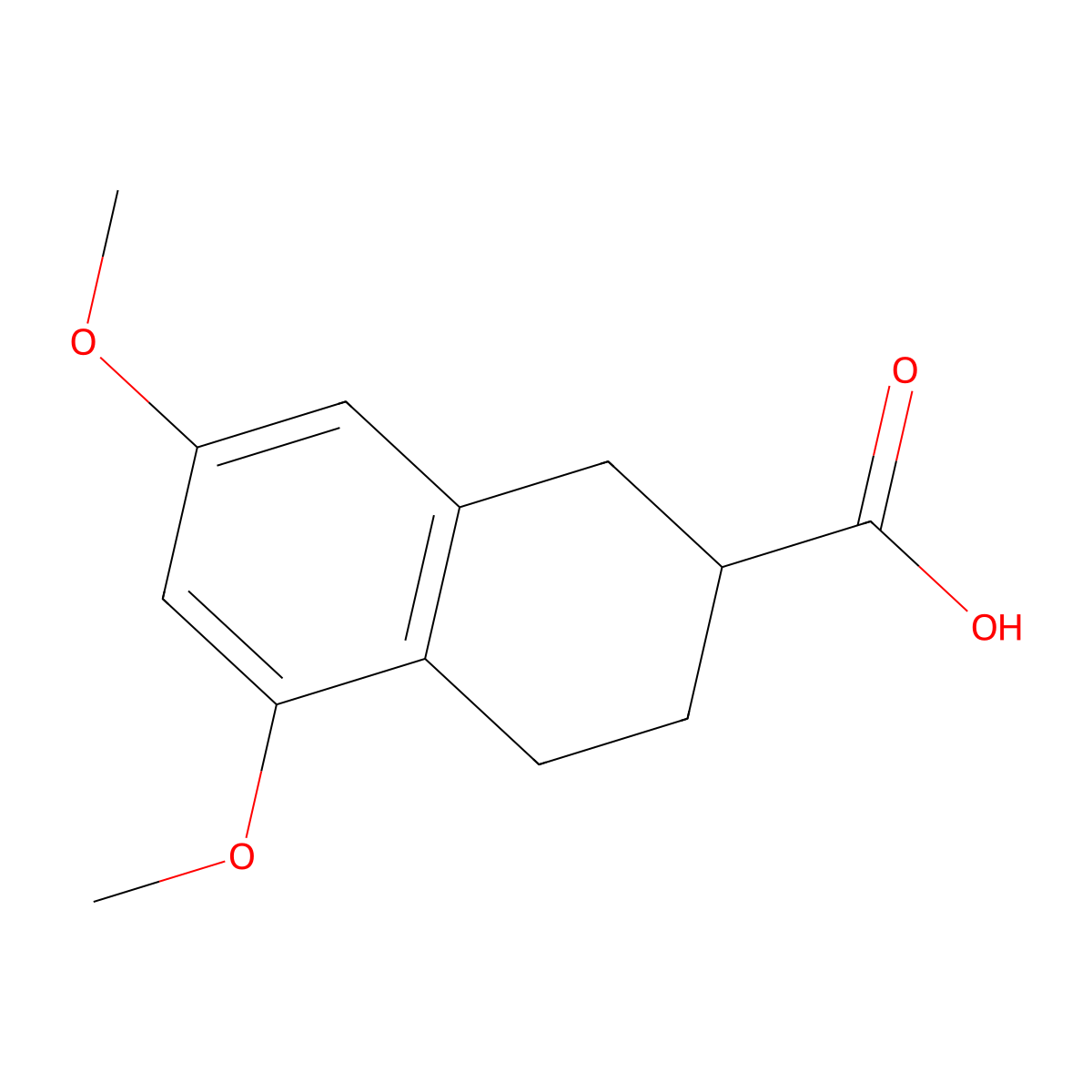 5,7-Dimethoxy-1,2,3,4-tetrahydronaphthalene-2-carboxylic acid molecular structure, CAS 75887-73-9
