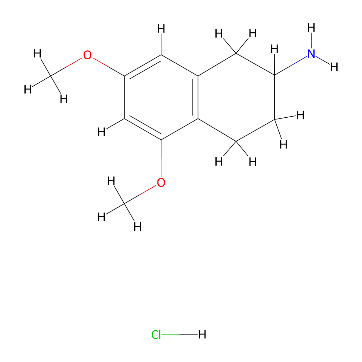 5,7-Dimethoxy-1,2,3,4-tetrahydronaphthalen-2-amine hydrochloride molecular structure, CAS 75887-76-2