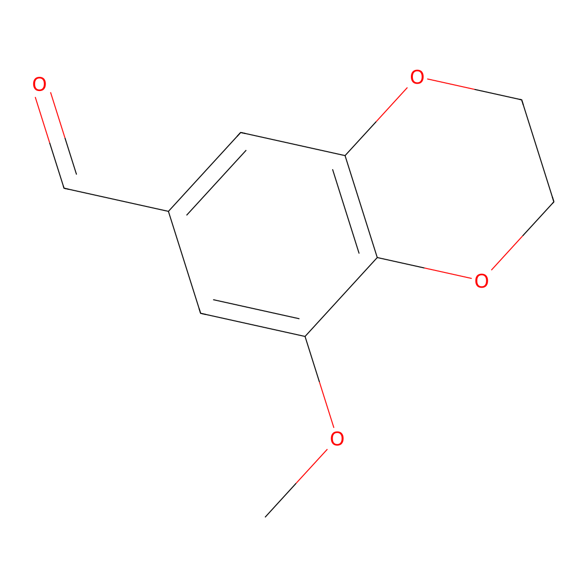 8-Methoxy-2,3-dihydro-1,4-benzodioxine-6-carbaldehyde molecular structure, CAS 75889-54-2