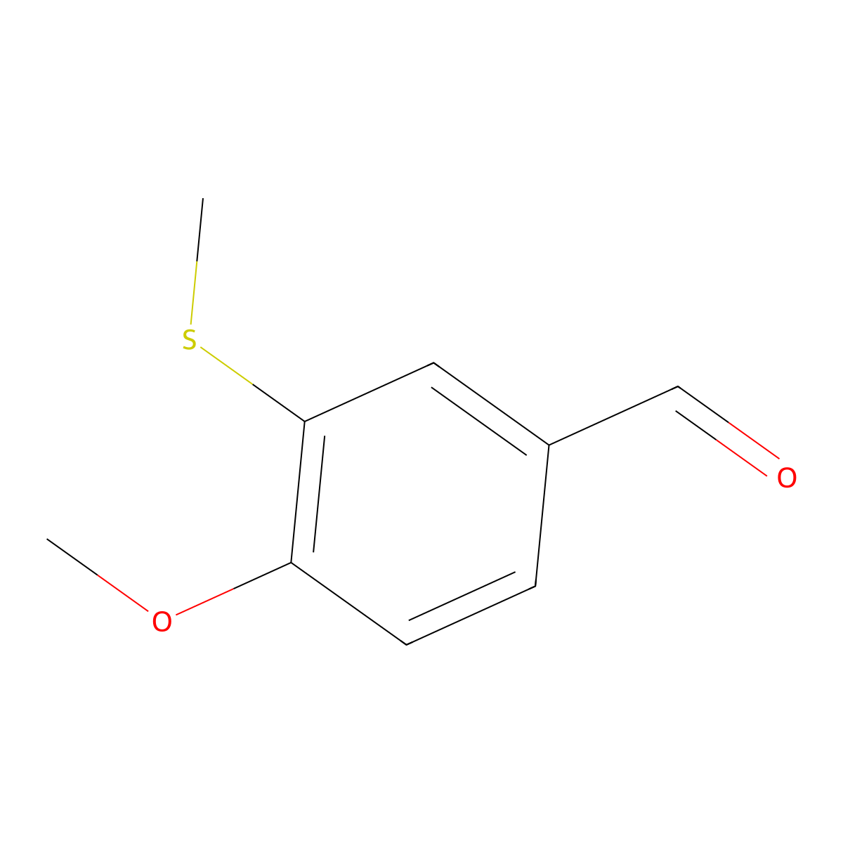 4-Methoxy-3-(methylsulfanyl)benzaldehyde molecular structure, CAS 75889-55-3