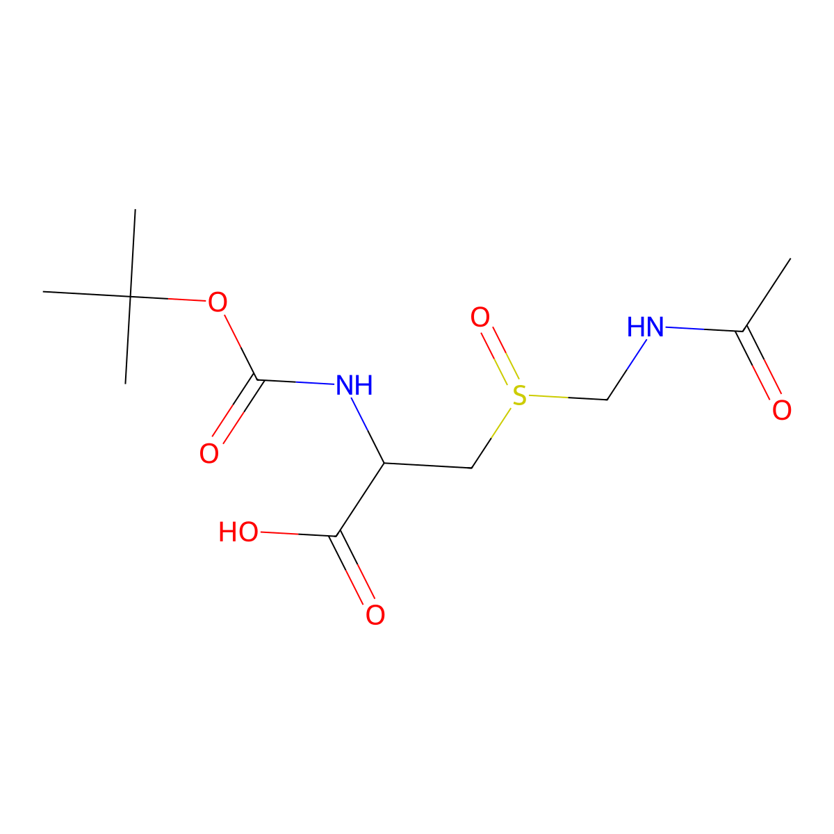 Boc-Cys(Acm,O)-OH molecular structure, CAS 75893-04-8