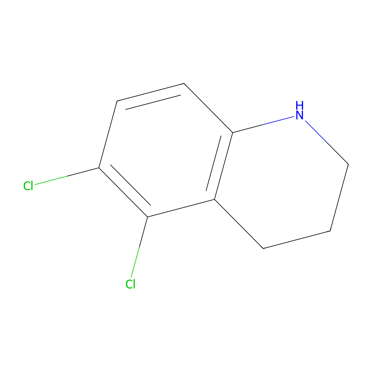 5,6-Dichloro-1,2,3,4-tetrahydroquinoline molecular structure, CAS 75893-81-1