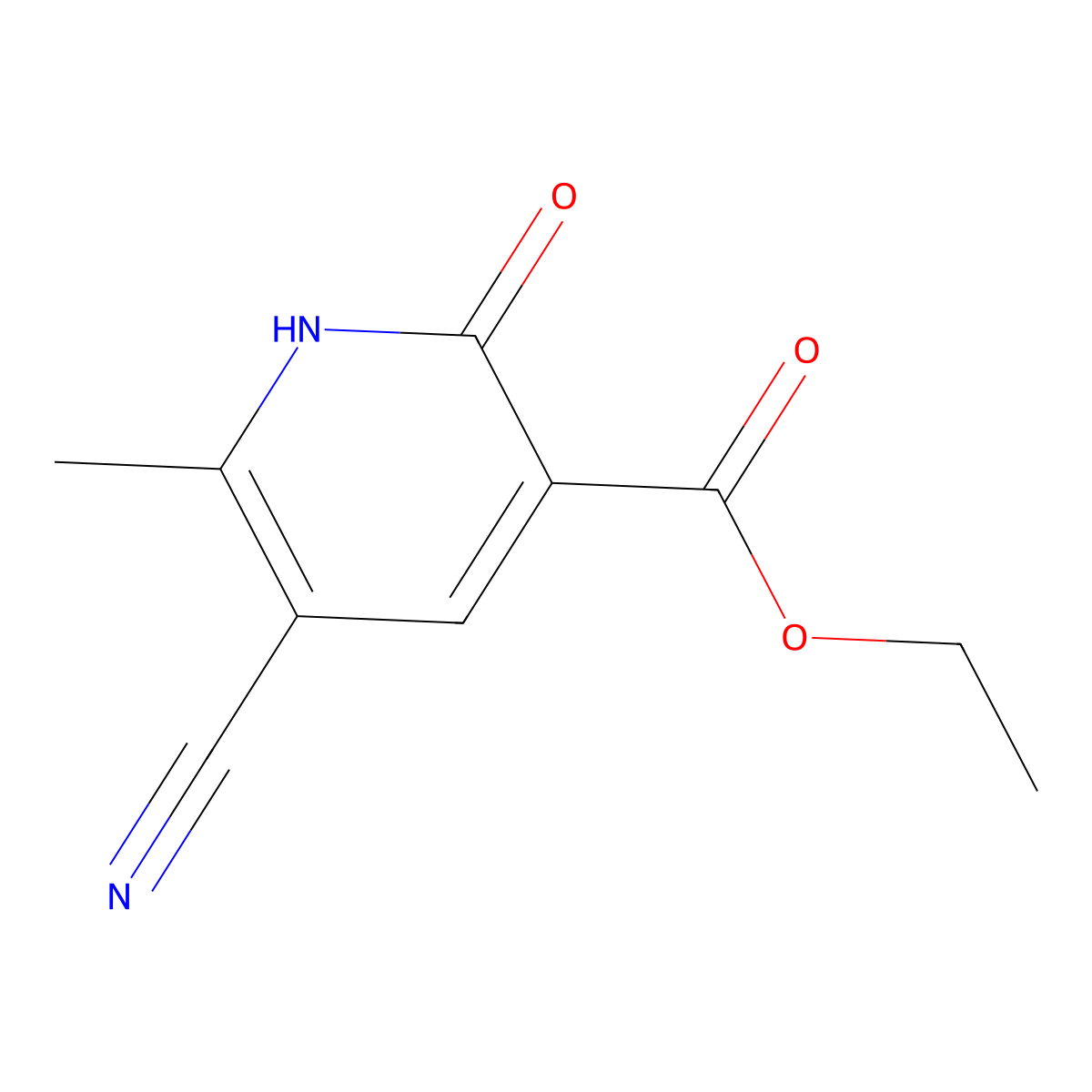 Ethyl 5-cyano-2-hydroxy-6-methylnicotinate molecular structure, CAS 75894-42-7
