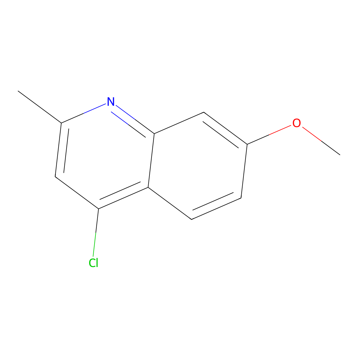4-Chloro-7-methoxy-2-methylquinoline molecular structure, CAS 75896-68-3