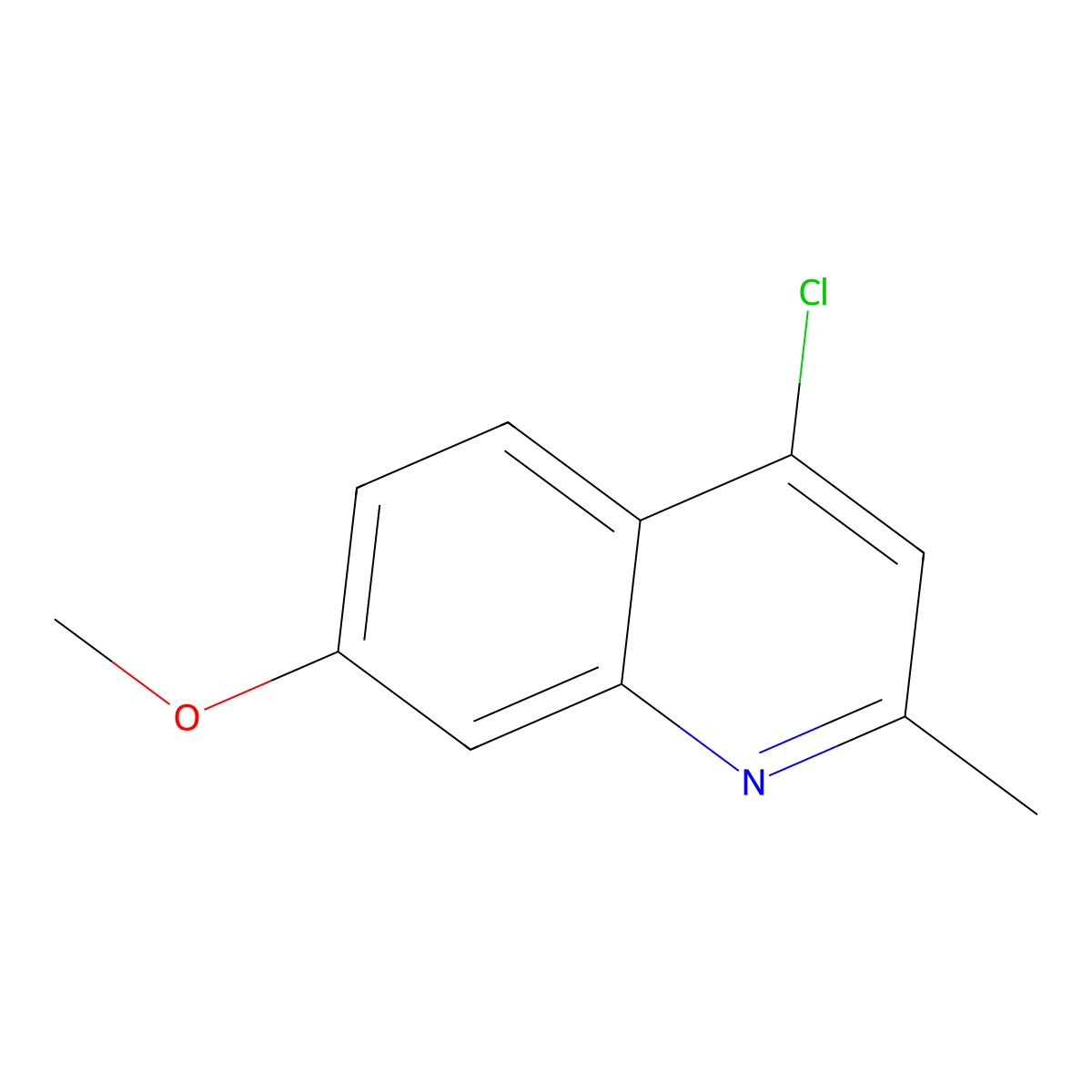 4-Chloro-7-methoxy-2-methylquinoline molecular structure, CAS 75896-68-3