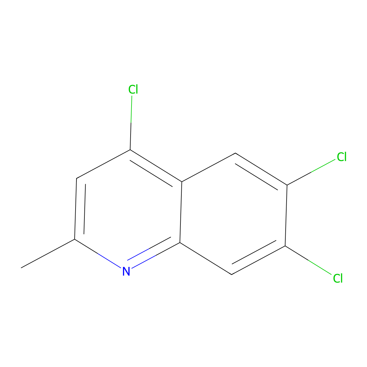 4,6,7-Trichloro-2-methylquinoline molecular structure, CAS 75896-70-7