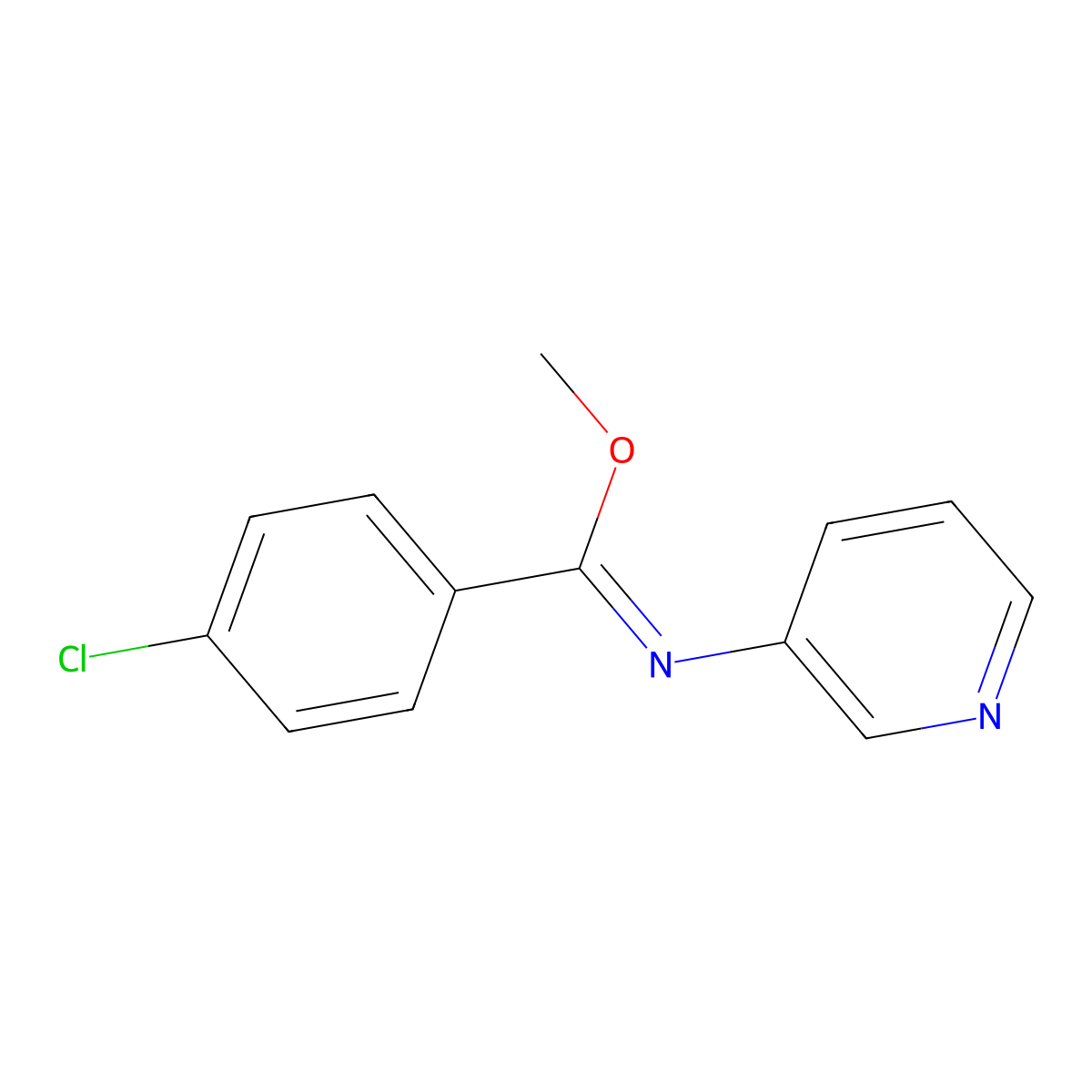 methyl 4-chloro-N-(3-pyridinyl)benzenecarboximidoate molecular structure, CAS 75896-93-4