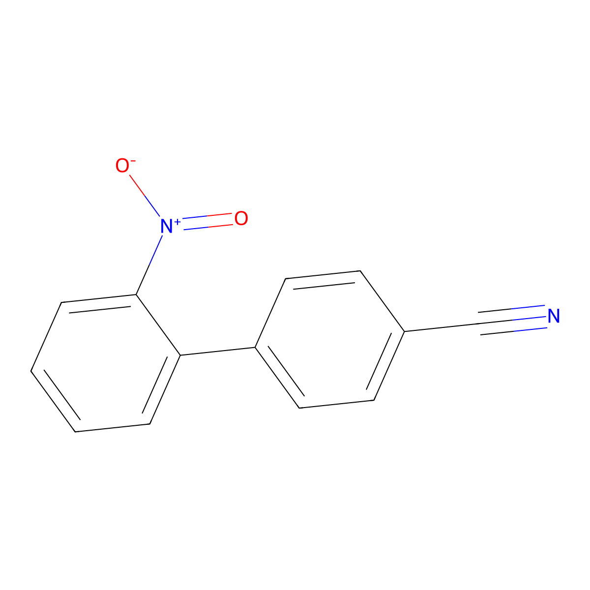 4-Cyano-2'-nitrodiphenyl molecular structure, CAS 75898-34-9