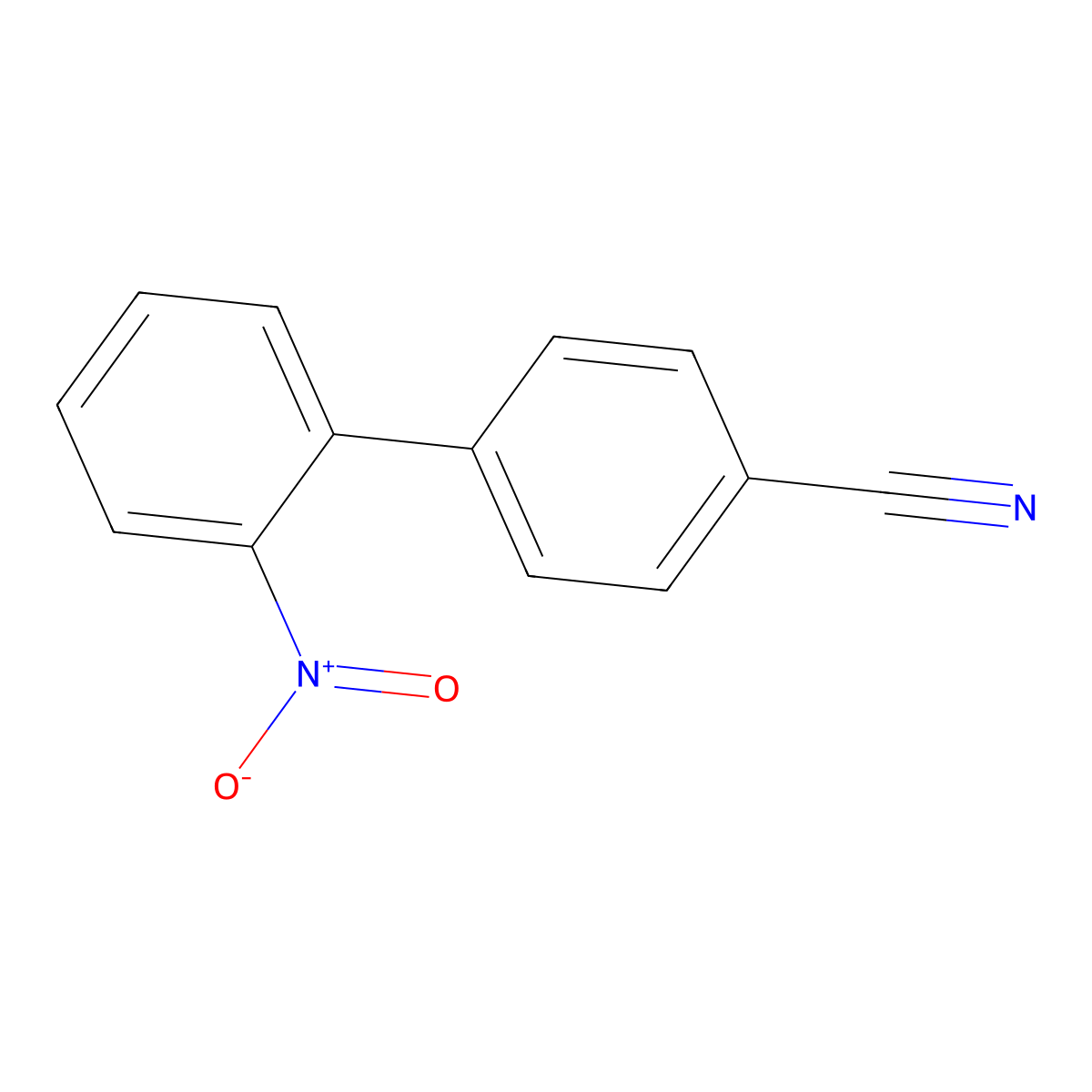 4-Cyano-2'-nitrodiphenyl molecular structure, CAS 75898-34-9