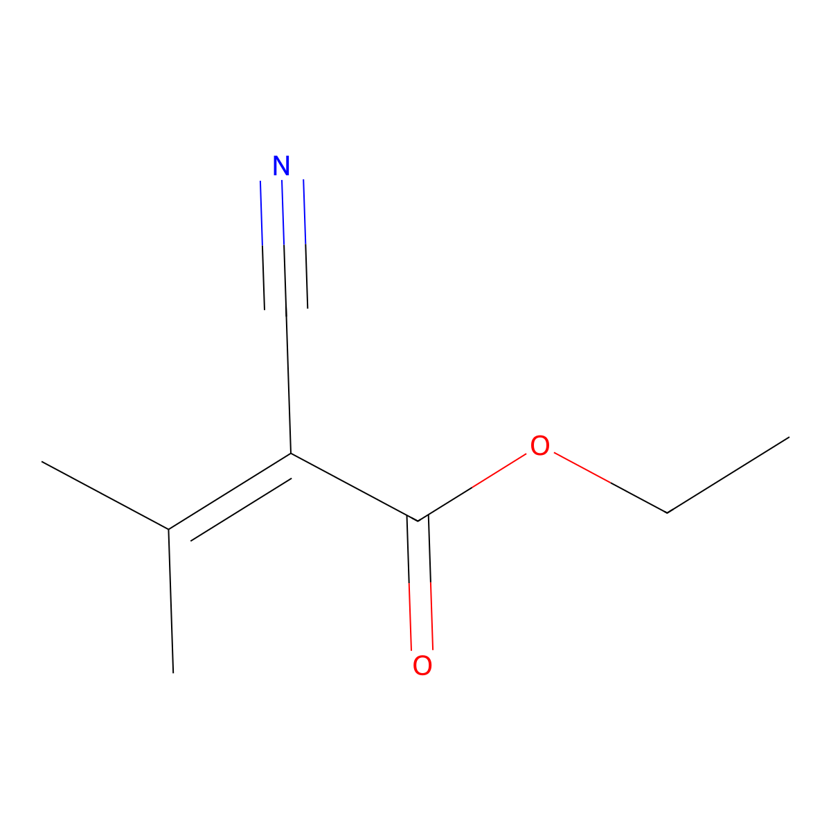 2-Cyano-3-methyl-but-2-enoic acid ethyl ester molecular structure, CAS 759-58-0