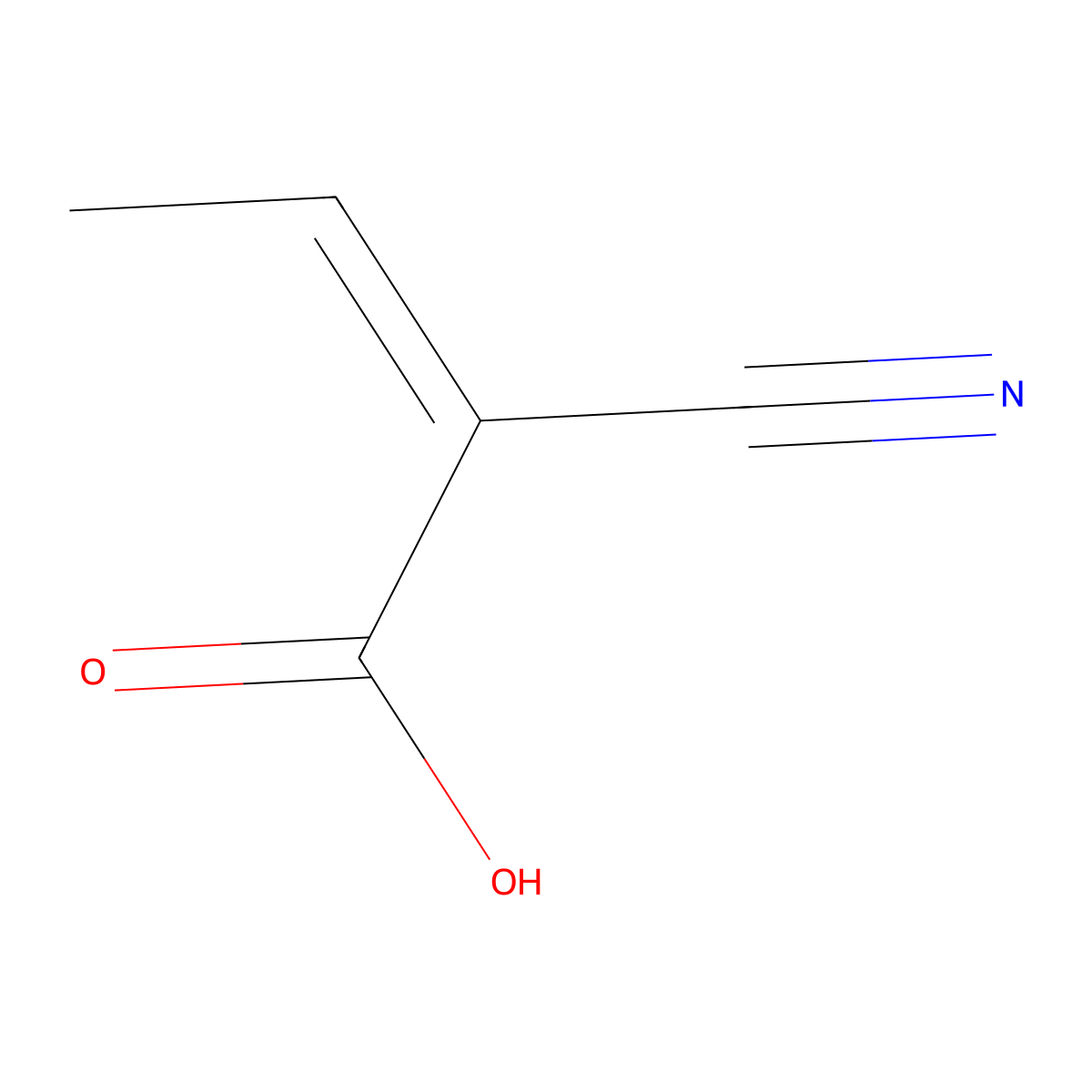 2-Cyano-2-butenoic acid molecular structure, CAS 759-72-8