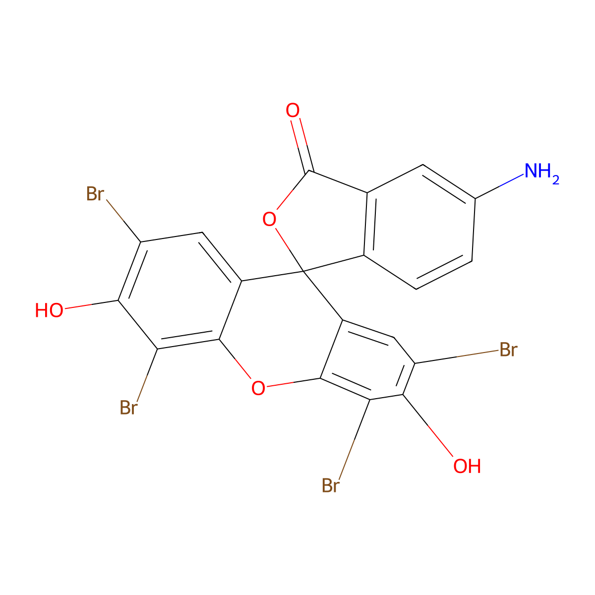 5-Amino-2',4',5',7'-tetrabromo-3',6'-dihydroxyspiro(isobenzofuran-1(3H),9'-(9H)xanthen)-3-one molecular structure, CAS 75900-75-3
